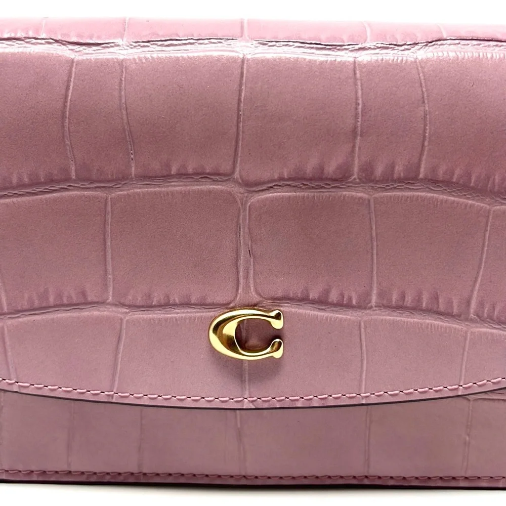 Coach Lilac Croc-Embossed Leather Crossbody Bag